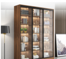 起居室效果圖設計，小客廳應該買怎樣的展示柜？