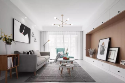 歐式客廳裝修設(shè)計：客廳選窗簾，簡單的純色，自然舒適也耐看