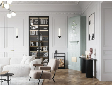 新古典家具;綠色和粉紅色的新古典內飾！