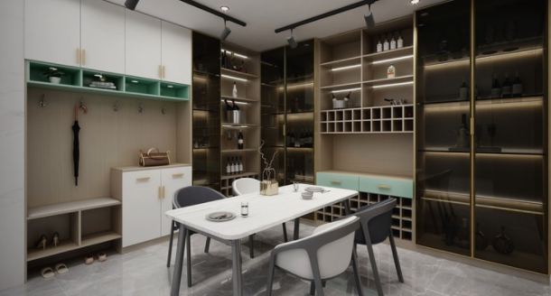 電子轉(zhuǎn)角酒柜，定制酒柜的款式都有哪些？