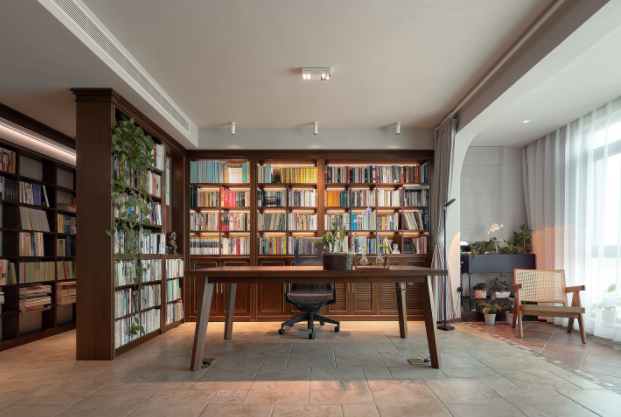 復(fù)古時尚家具：書柜走廊，滿屏復(fù)古風(fēng)家具