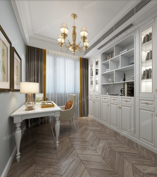 寫字臺書柜組合：輕奢書柜設(shè)計，奢而不喧，顏值還高！