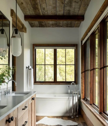 浴室裝修設(shè)計(jì)效果圖：浴室如此裝修？與自然無縫接觸！