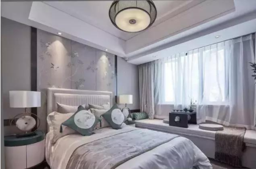 臥室燈光設(shè)計(jì)圖：新中式風(fēng)的臥室設(shè)計(jì)，這樣的房間睡著可真舒適