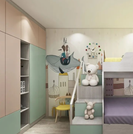 整木定制書柜：帶上下床的兒童房定制技巧，童趣、健康、實用！